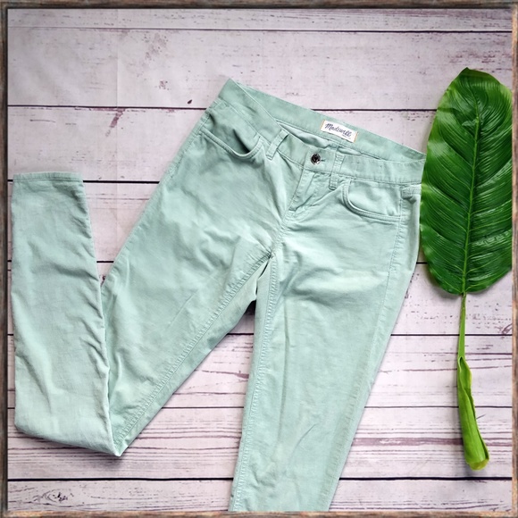 MADEWELL Skinny Skinny Corduroy Pants, Mint, 24 - Picture 1 of 7